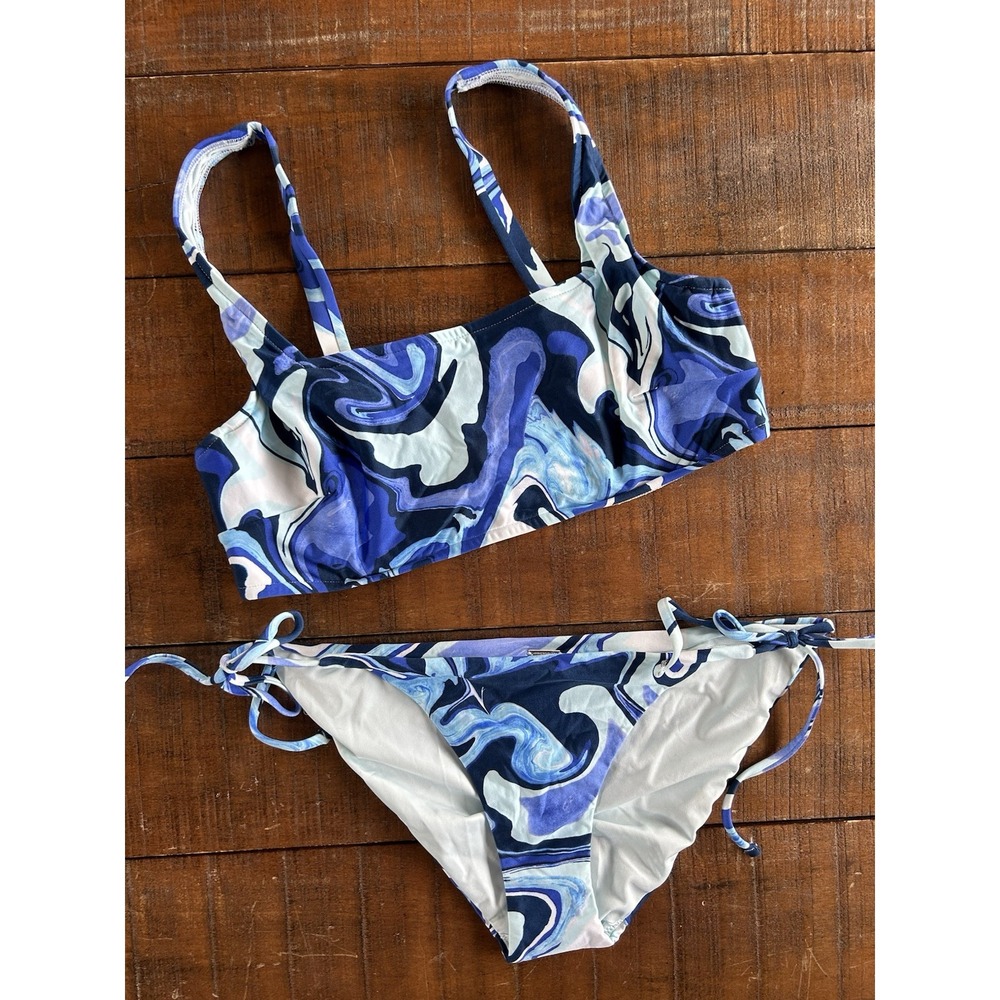 Victoria's Secret Blue Swirl Bikini Set Medium